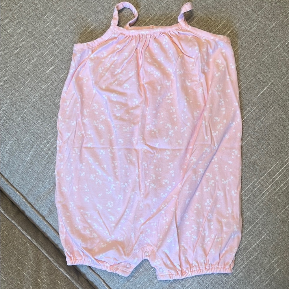 Pink Floral Baby Romper